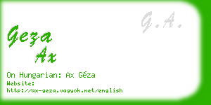 geza ax business card